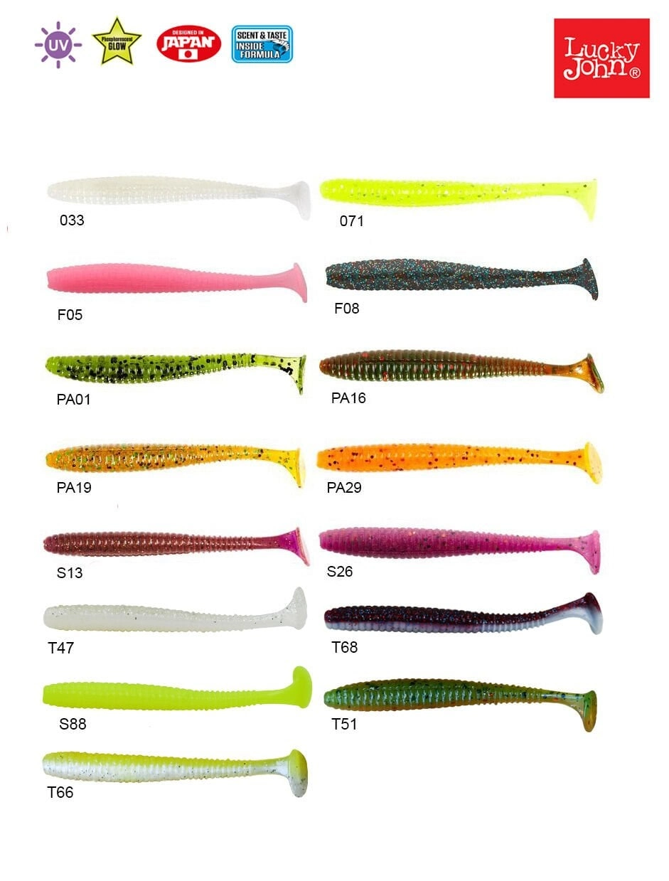 Lucky John S-Shad Tail 2.8'' (7.11 cm) 7P Silikon Yem - Görsel 3