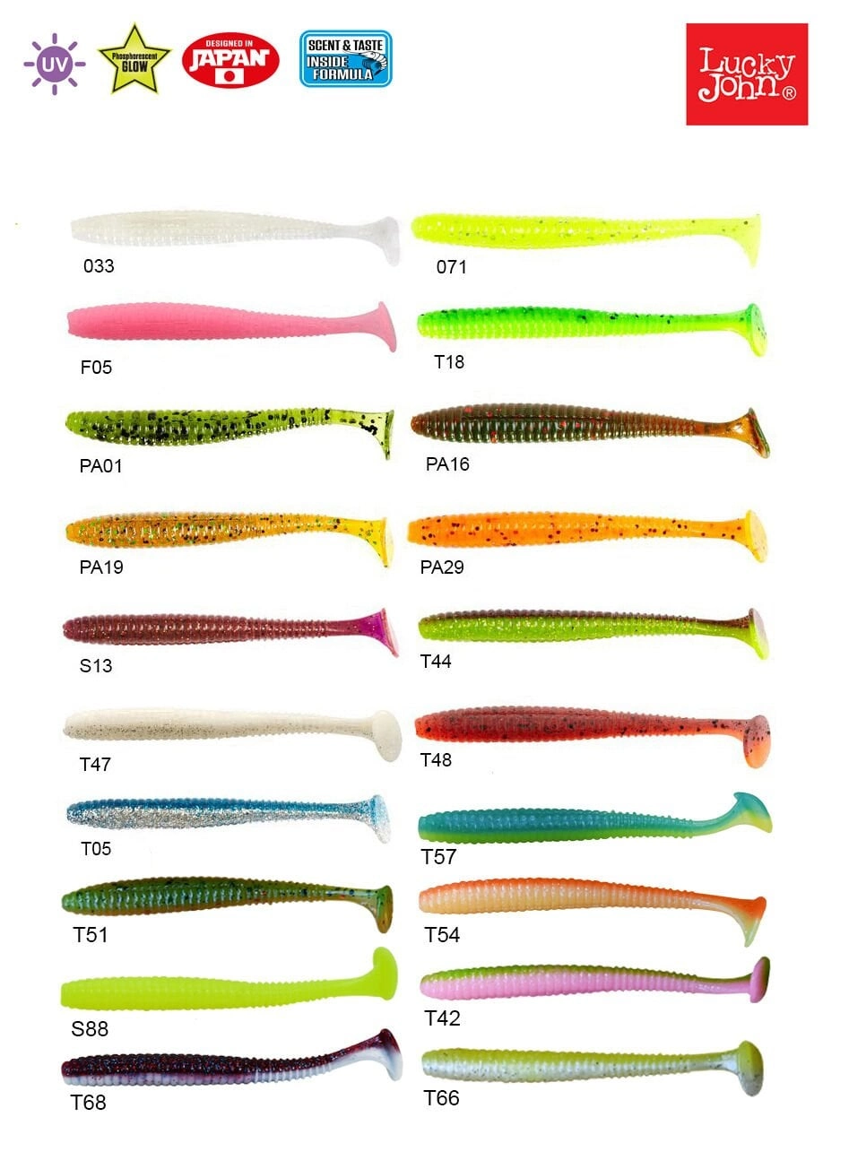 Lucky John S-Shad Tail 3.8'' (9.65 cm) 5P Silikon Yem - Görsel 3